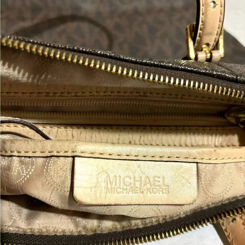 Michael Kors Mk Signature Print Canvas Hobo Handb… - image 8